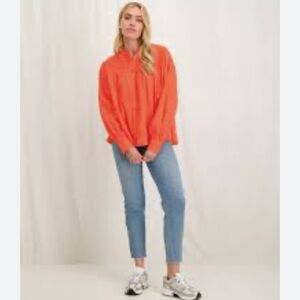 Circle Of Trust Blouse in Tangerine - M